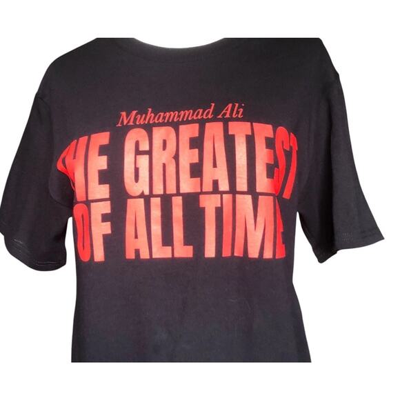 Muhammad Ali The Greatest Of All Time Black T-Shirt Crew Neck Short Sleeve Small - Picture 2 of 8